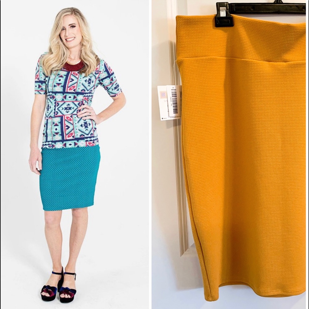 NWT LulaRoe Mustard Cassie Skirt